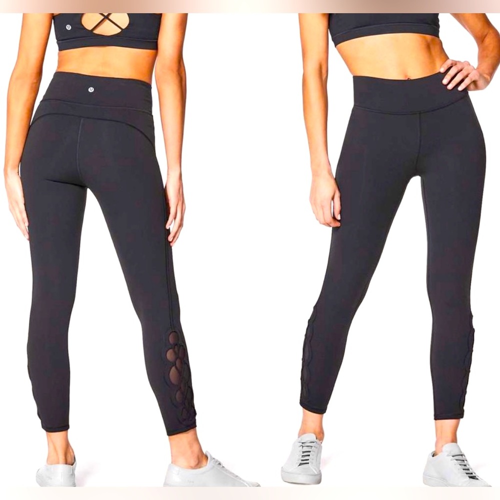 NWOT - Lululemon black tied to it CROPPED leggings.